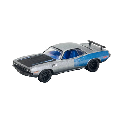 1971 Plymouth HEMI Cuda - Silver/Blue, Black Hood, Blue Interior (Box)