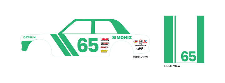 Simoniz 65 GT Toy car Decals