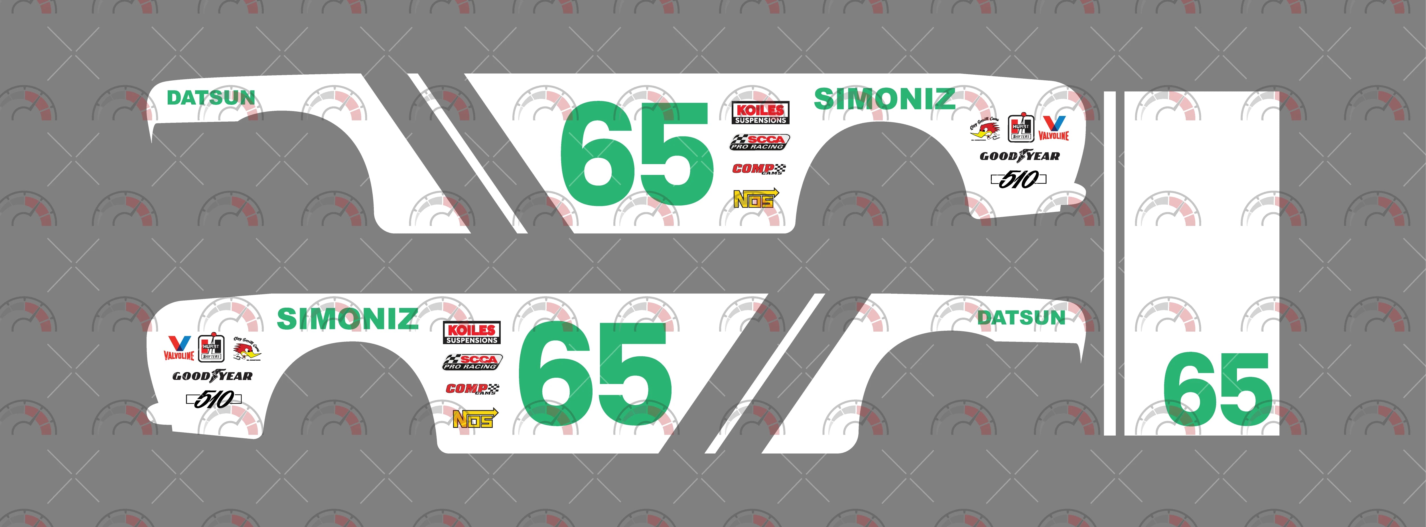 Simoniz 65 GT Toy car Decals