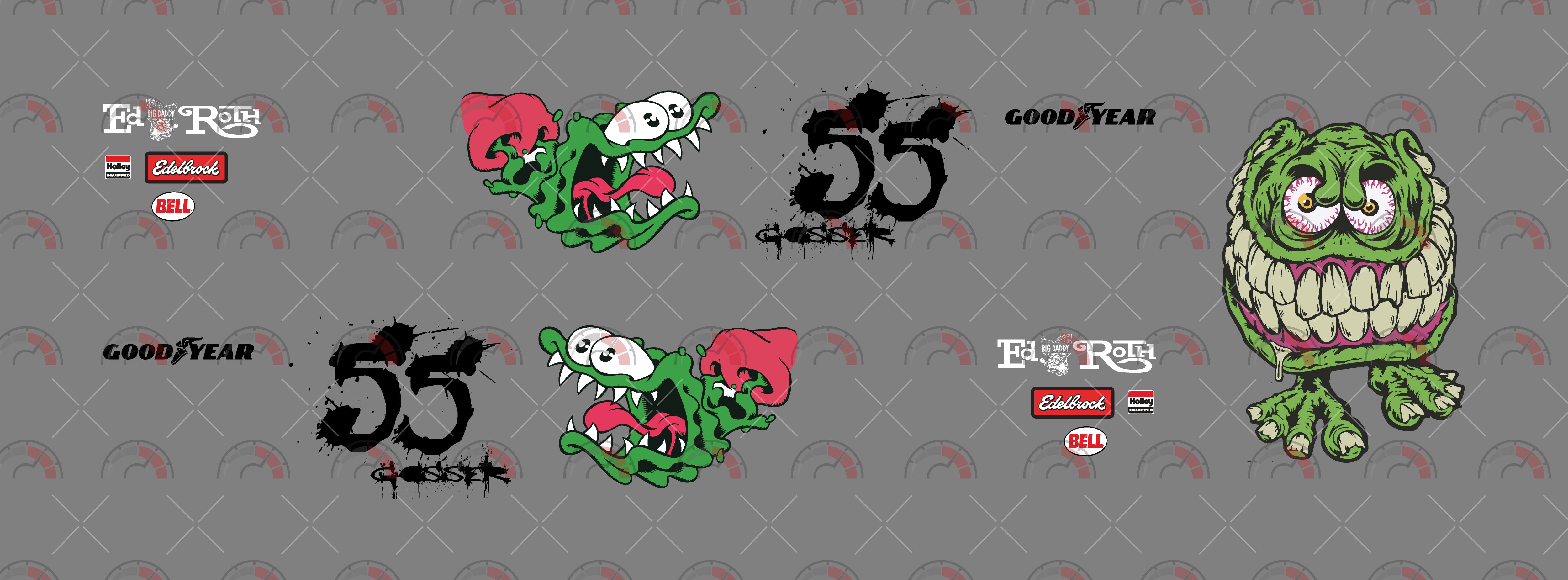 Slime Monster Toy car Decals