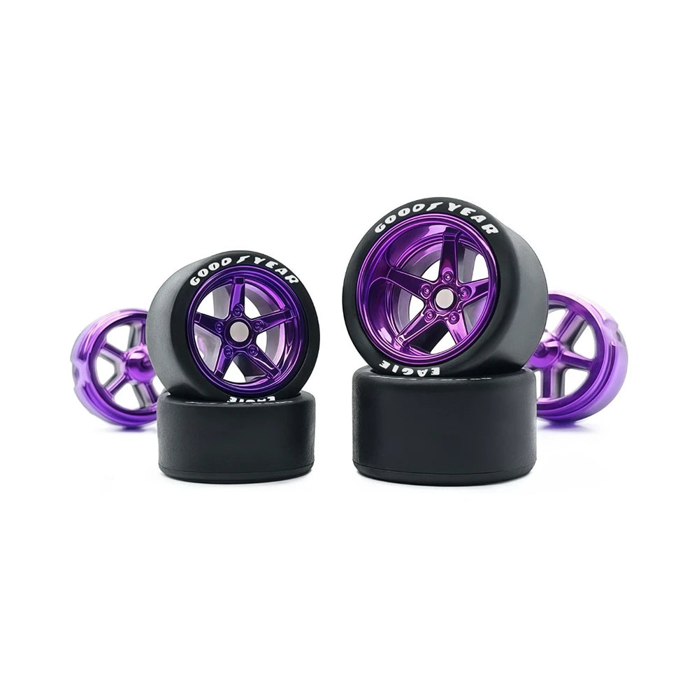 Staggered Advan V2 Purple Lettered 11mm / 13mm (regular axle) Muscle Car