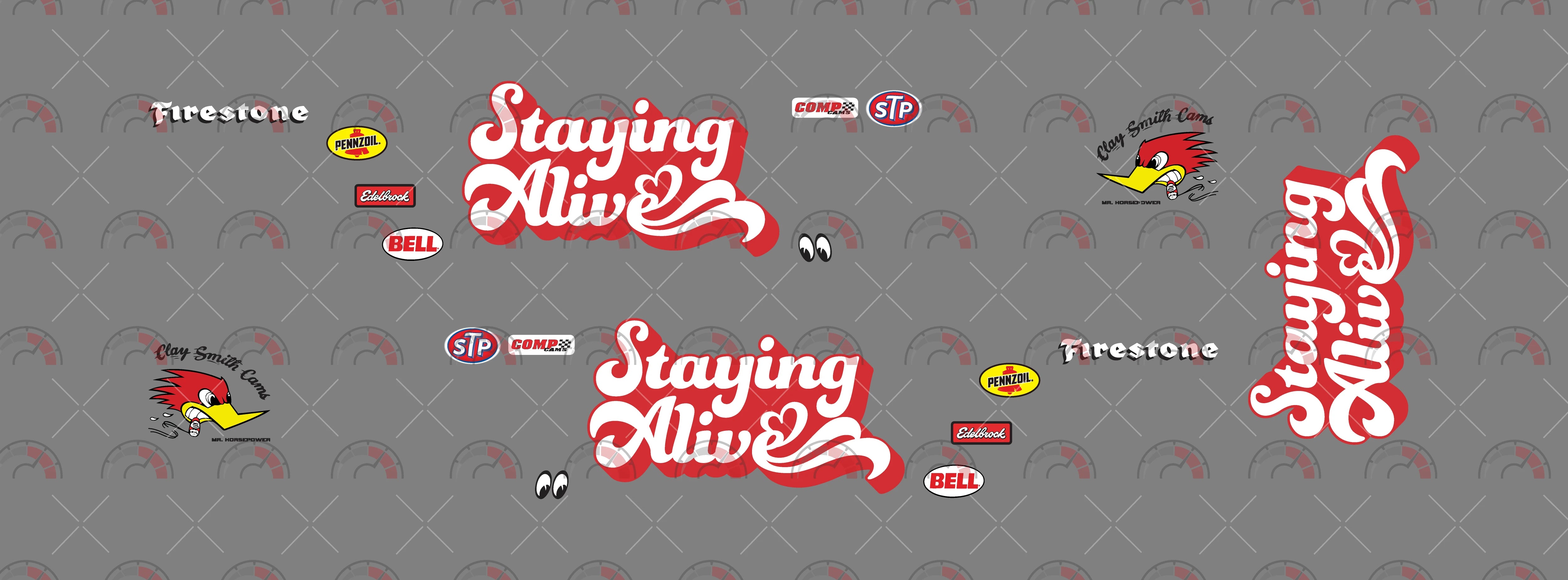 Staying Alive (Pink) Play Vehicle Decals