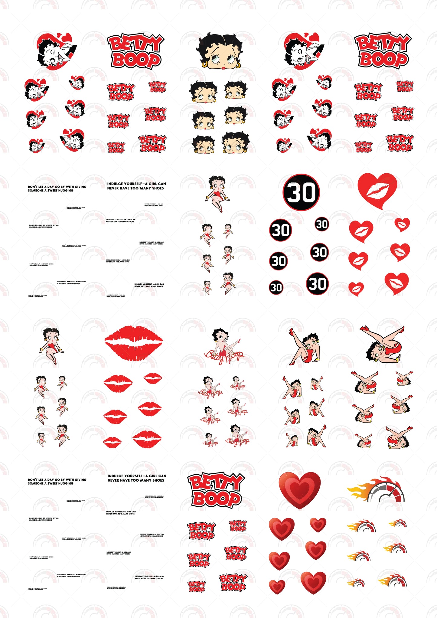 Betty Boop Scale Model Decals