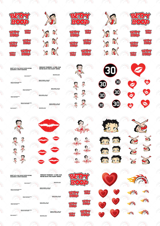 Betty Boop Diecast Car Stickers