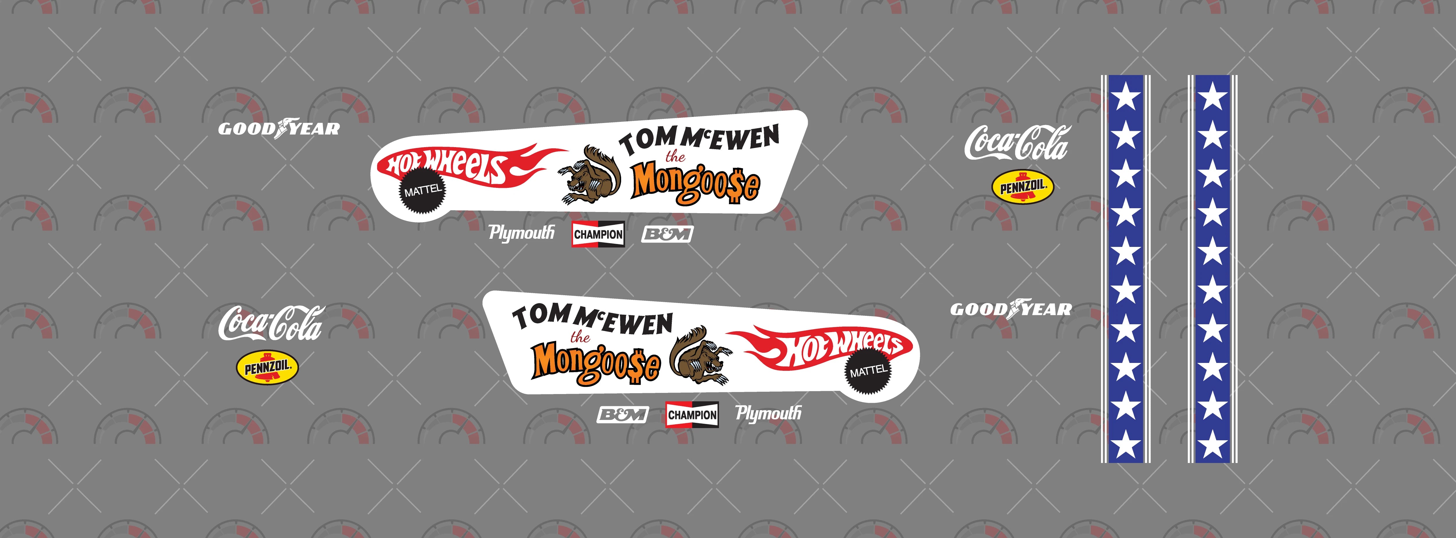 Tom McEwen The Mongoose Toy Vehicle Decals