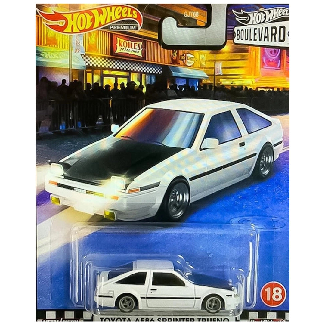 Hot Wheels 1:64 Toyota AE86 Sprinter Trueno White + Black Hood