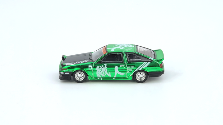“INNO64 x DPLS x Keichi Tsuchiya” Toyota Sprinter TRUENO AE86 Chrome Green 2025 Thailand Diecast Expo