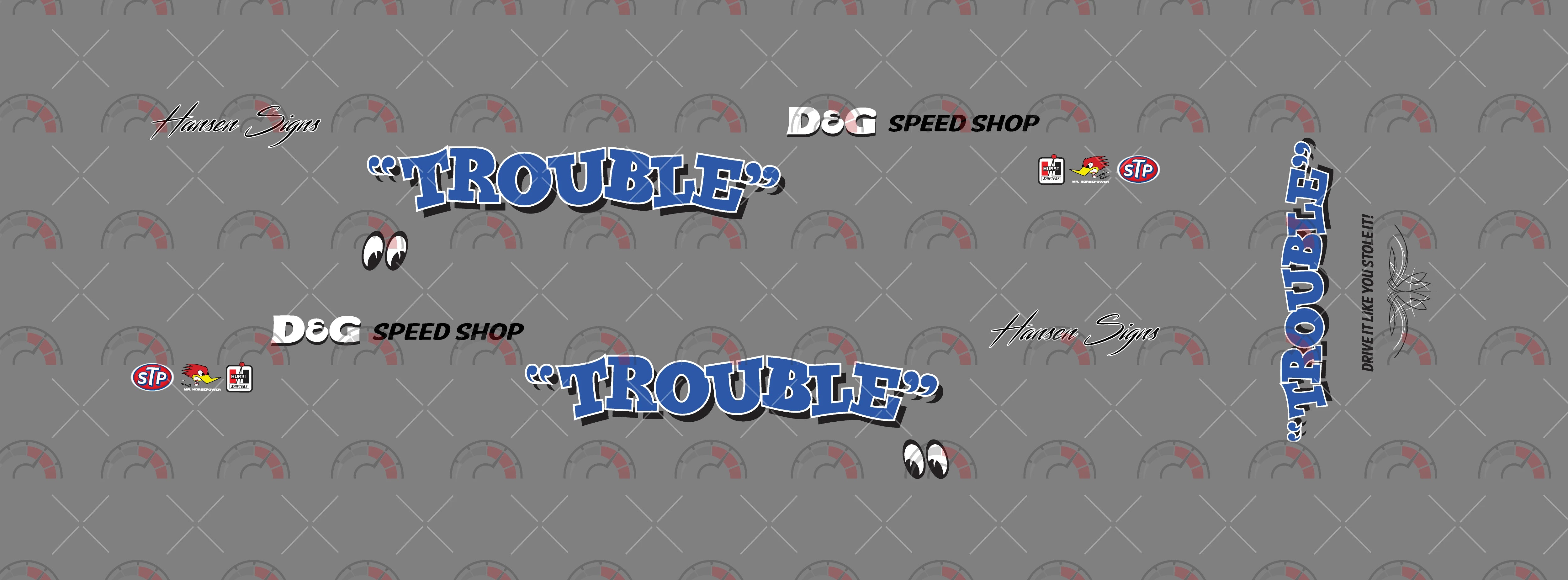 Trouble Toy Vehicle Decals
