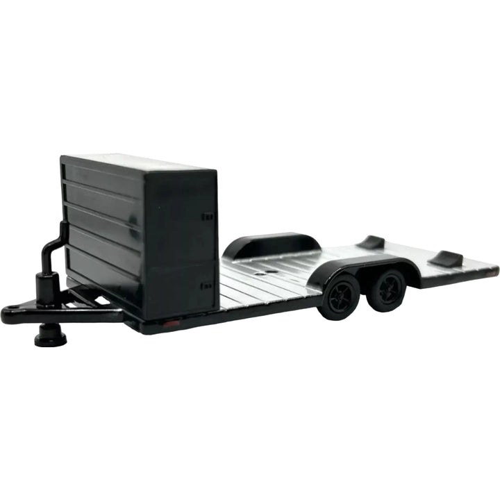 Two Axle Car Transport Trailer w/ Storage - Black/Silver