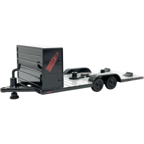 Two Axle Car Transport Trailer w/ Storage - Black (Black Rims)
