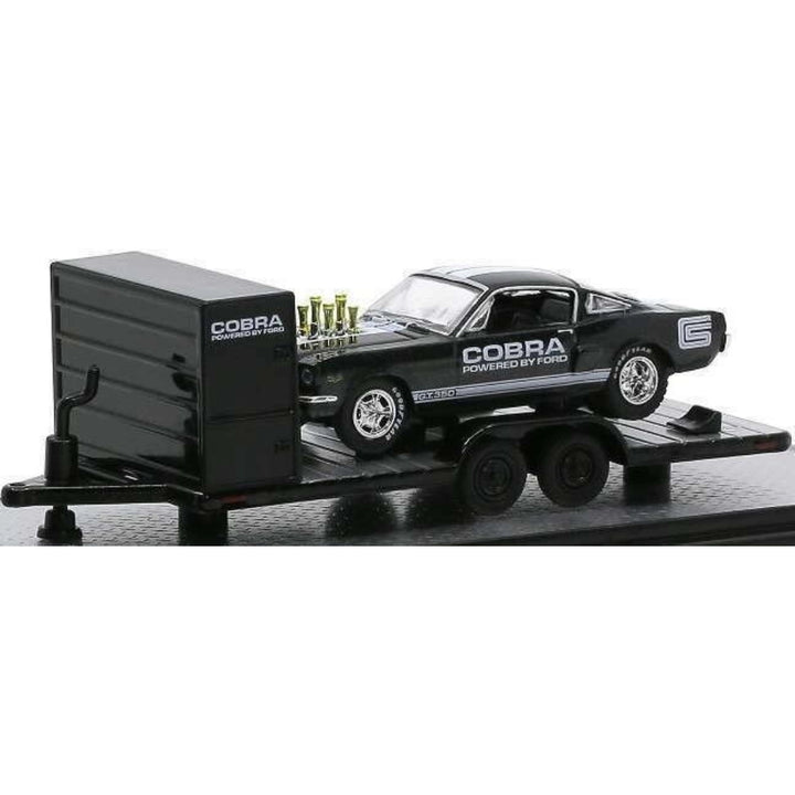 Two Axle Car Transport Trailer w/ Storage - Black (Cobra Livery, Black Rims)