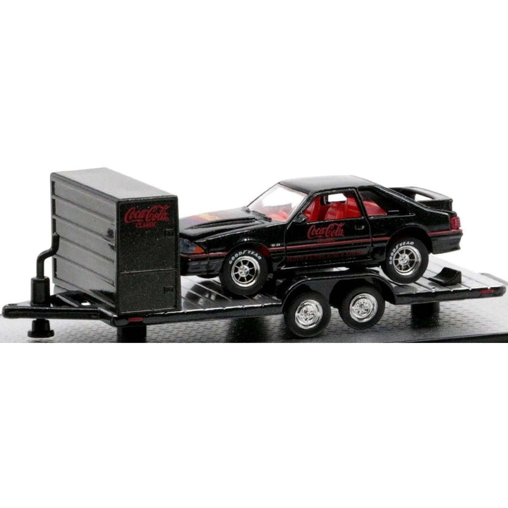 Two Axle Car Transport Trailer w/ Storage - Black (Coca-Cola Livery)