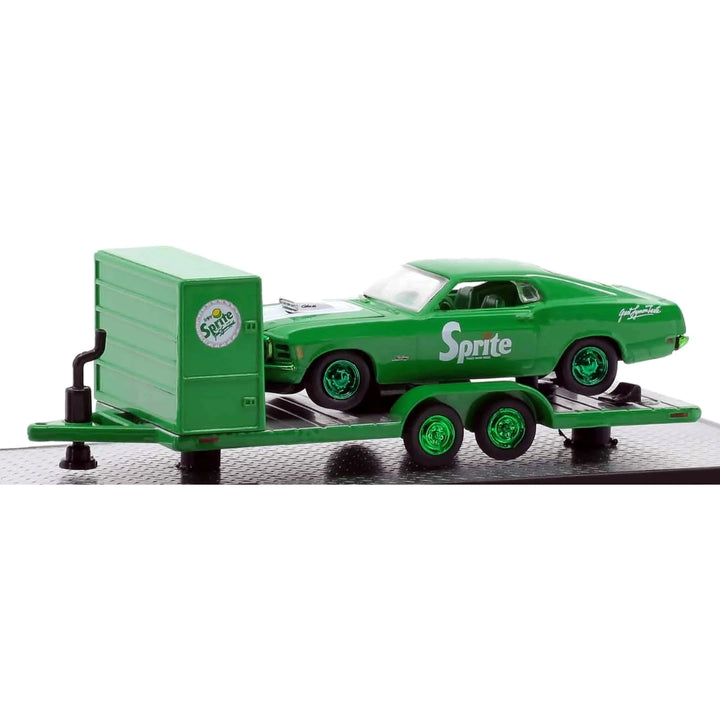 Two Axle Car Transport Trailer w/ Storage - Green (Sprite Livery, Green Rims)