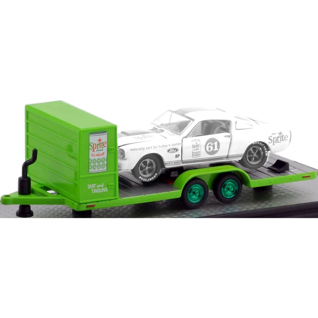 Two Axle Car Transport Trailer w/ Storage - Green (Sprite Livery, Green Rims)