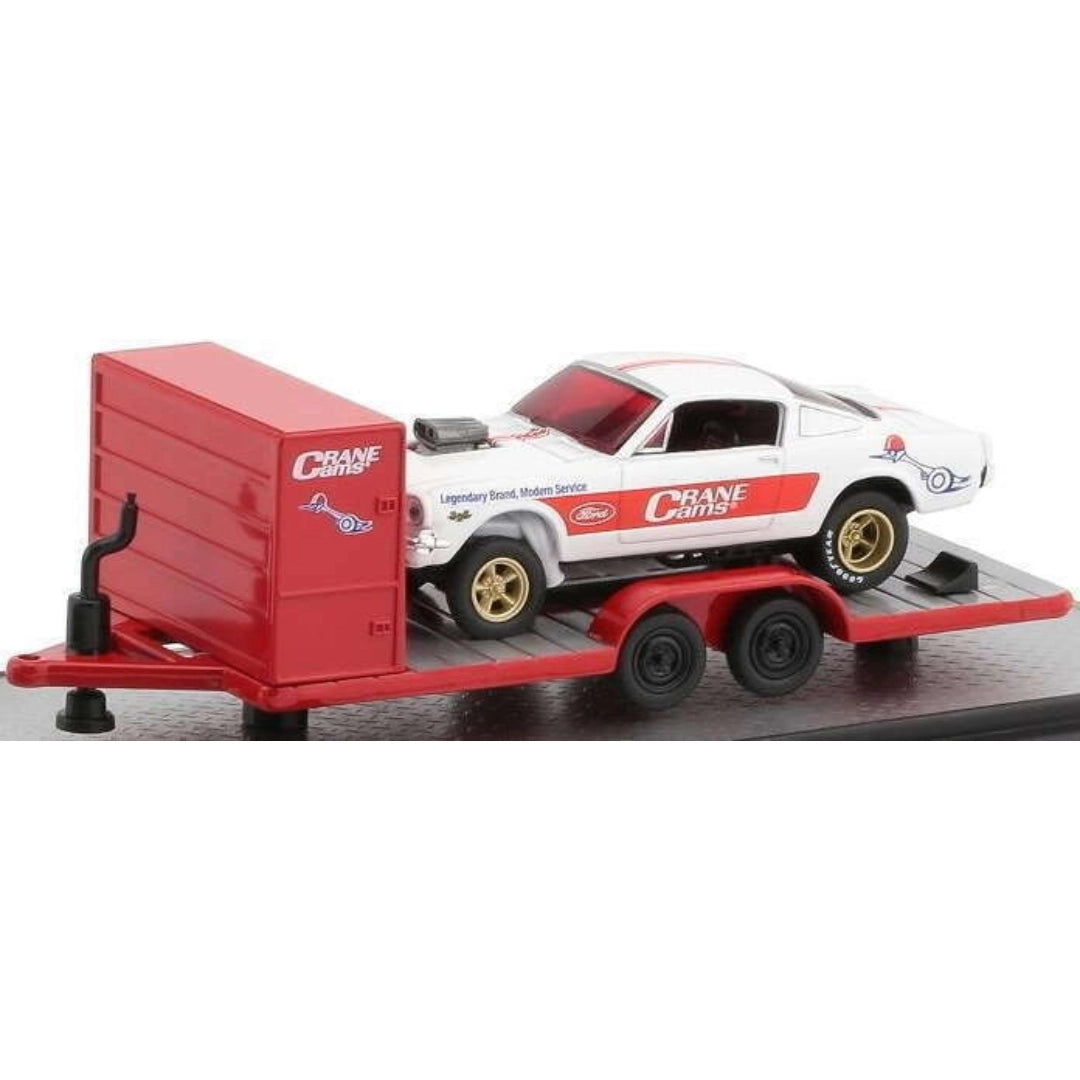 Two Axle Car Transport Trailer w/ Storage - Red (Crane Cams Livery, Black Rims)