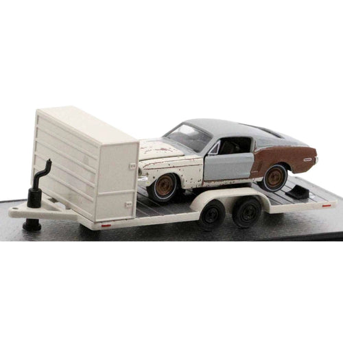 Two Axle Car Transport Trailer w/ Storage - White/Silver