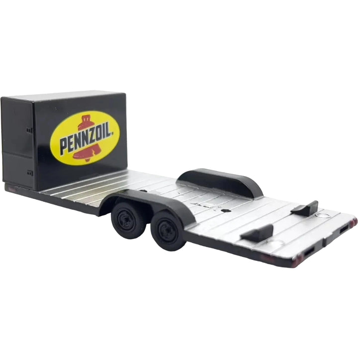 Two Axle Car Transport Trailer w/ Storage - White (Pennzoil Livery)