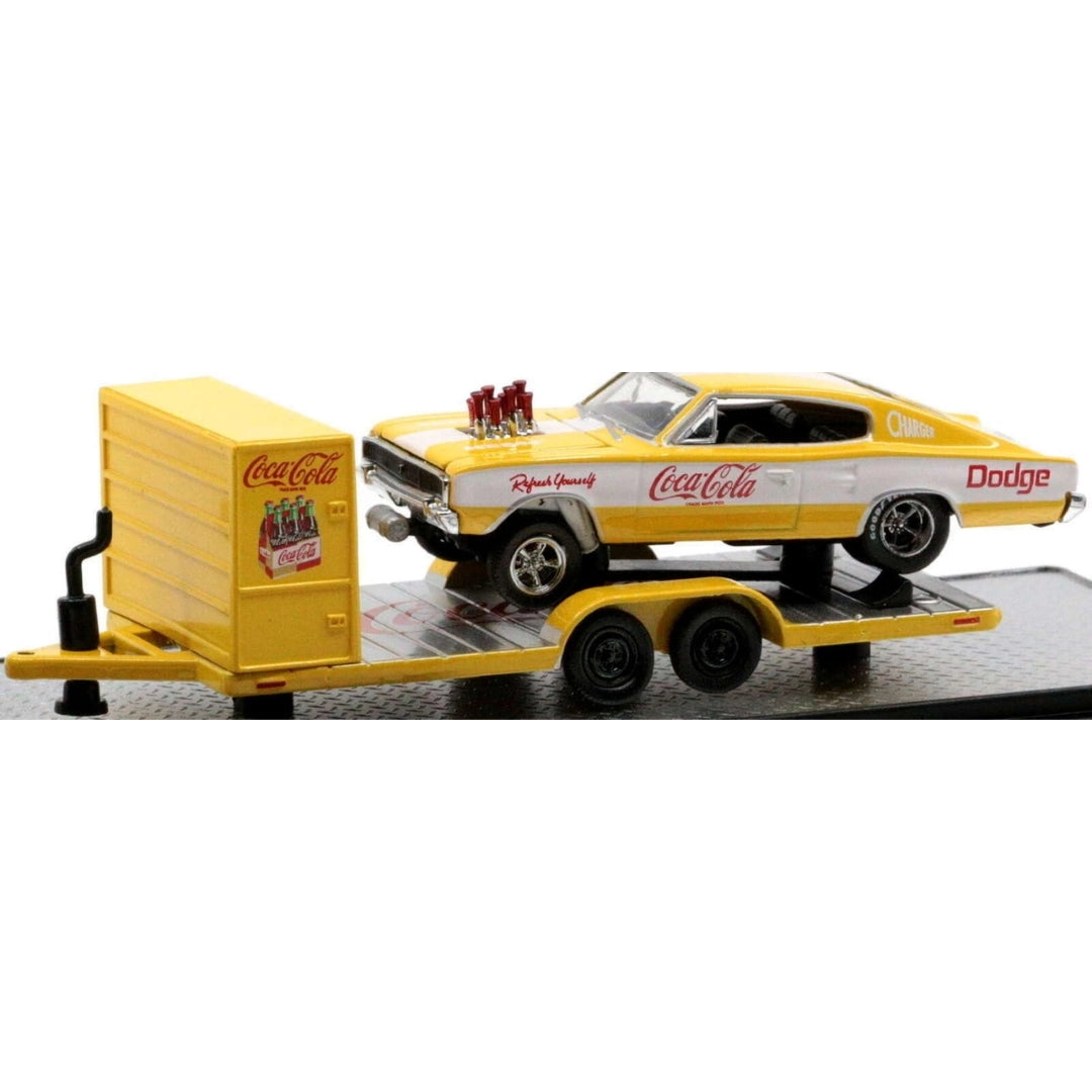 Two Axle Car Transport Trailer w/ Storage - Yellow (Coca-Cola Livery)