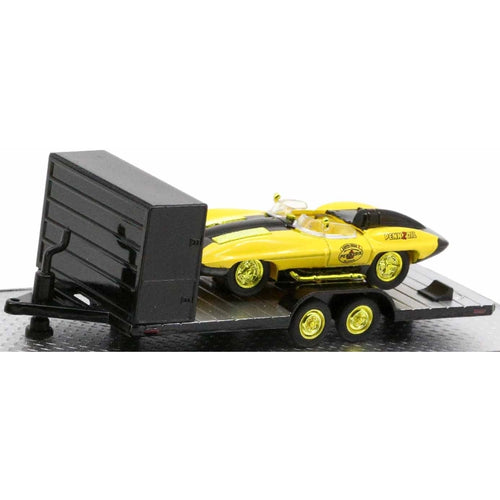 Two Axle Car Transport Trailer w/ Storage - Black/Yellow