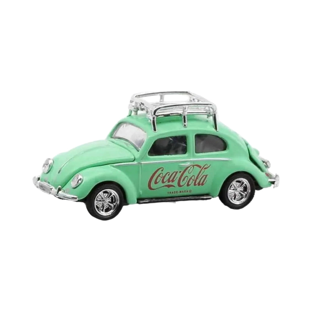 Volkswagen Beetle - Mint Green (Coca-Cola Series Standard Version with Silver Roof Rack)