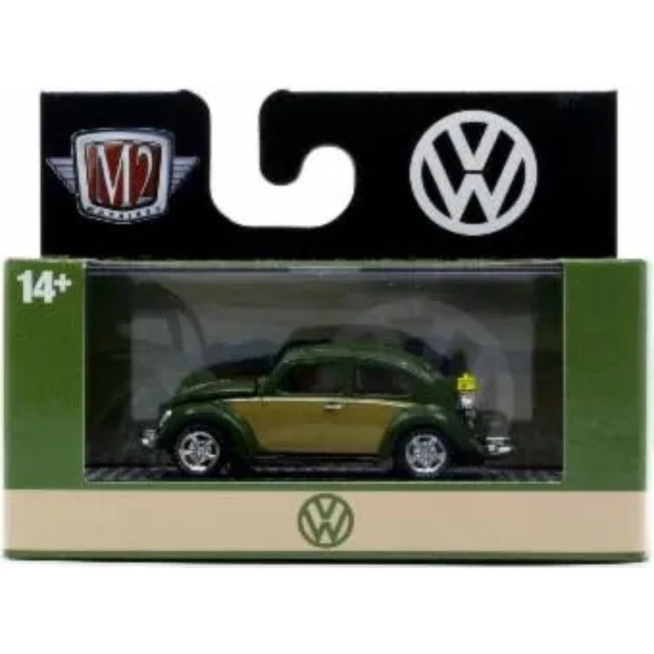 Volkswagen Beetle - Olive Green (Silver Chrome Rims & Details)
