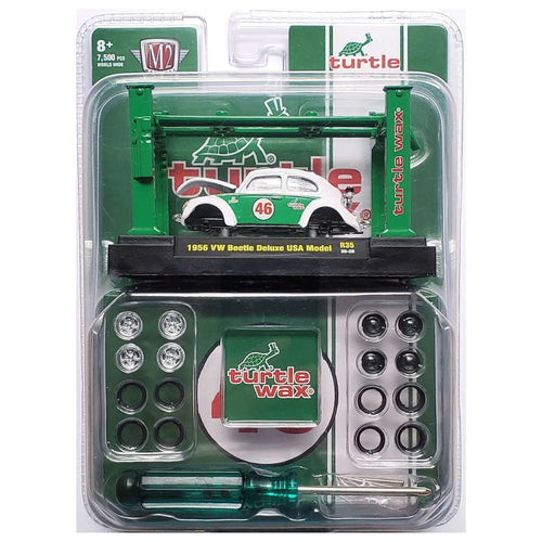 Volkswagen Beetle - White/Green (Turtle Wax Model-Kit Release 35 with Green Lift)