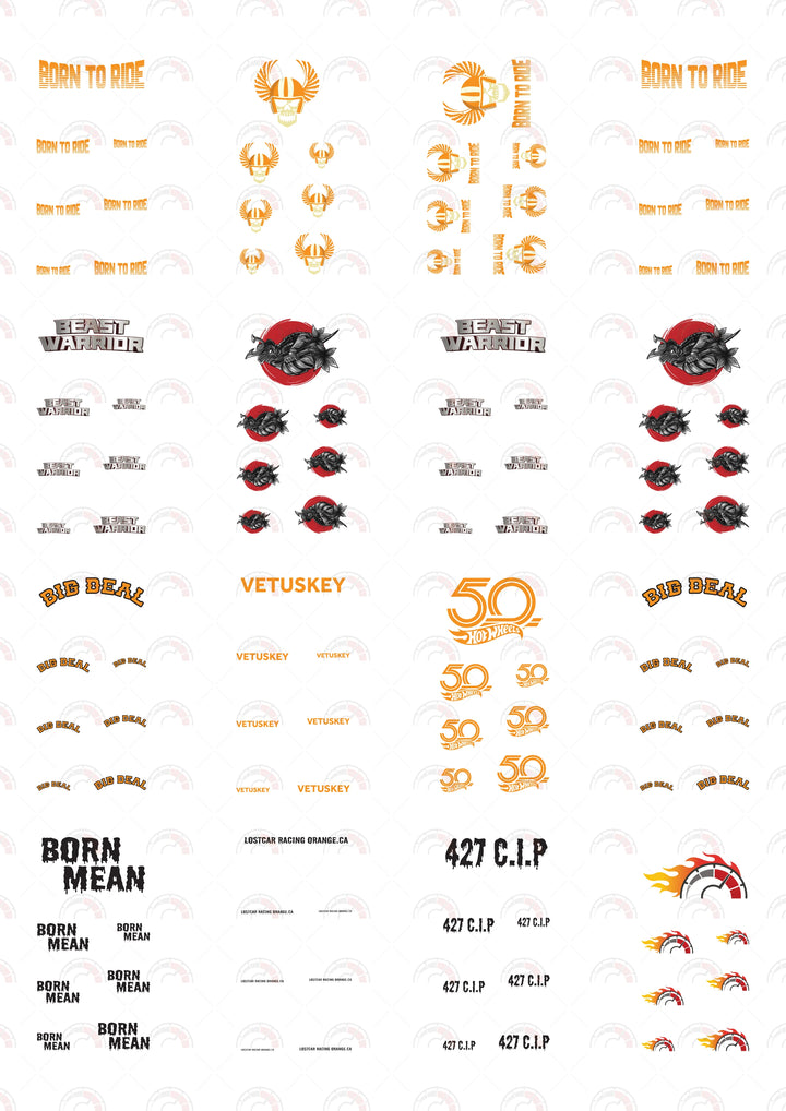 "Born To Ride" Toy Car Sticker Design