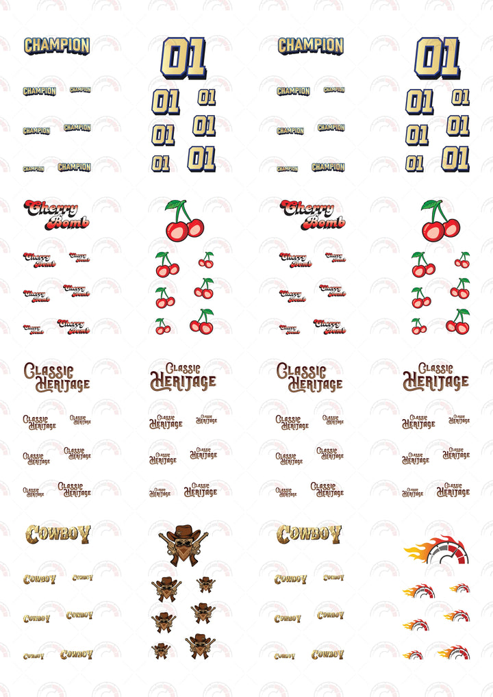 Champion Toy car Decals