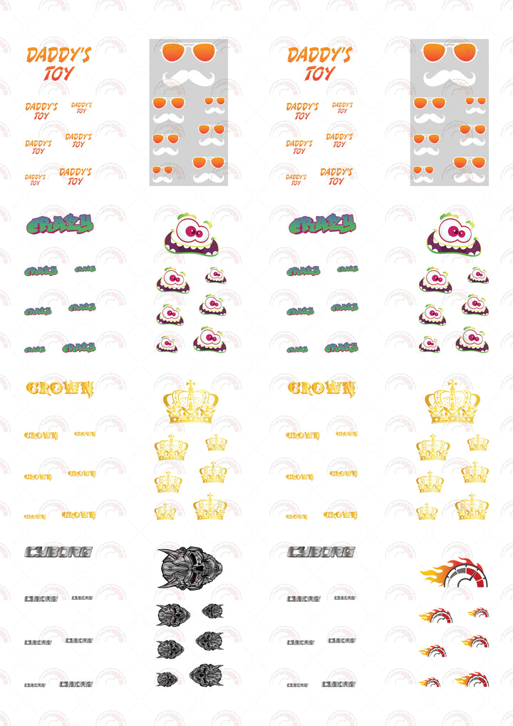 Daddy's Toy model Car Decals