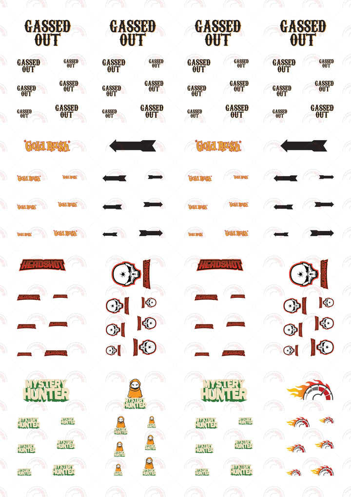 Gassed Out Toy car Decals