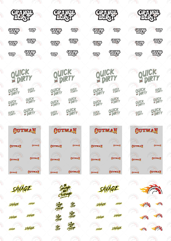 Orange Burst Custom Car Decals