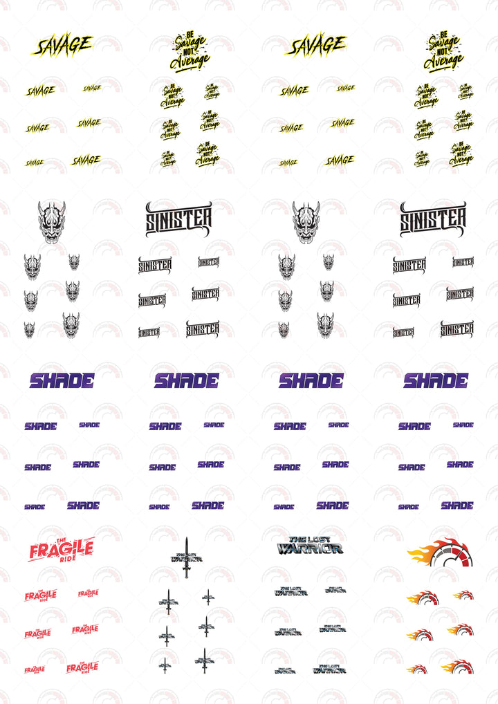 "Savage" Custom Play Car Decals
