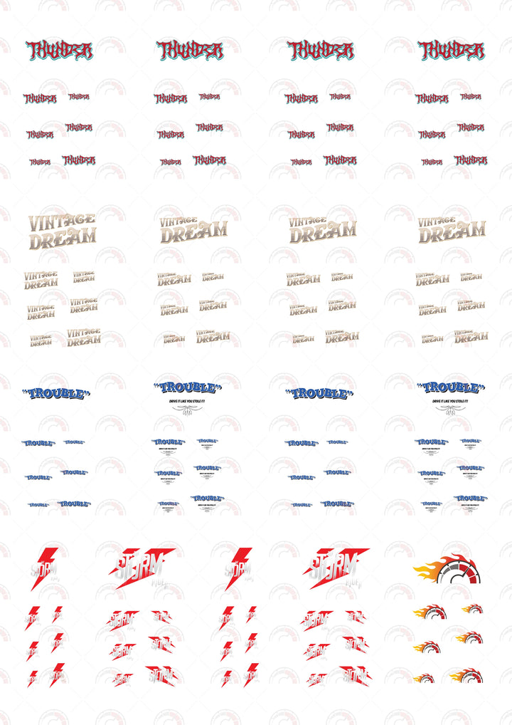Thunder Toy Car Decals
