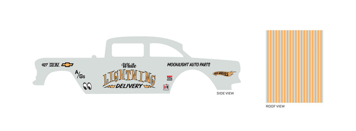White Lightning Delivery Toy car Decals