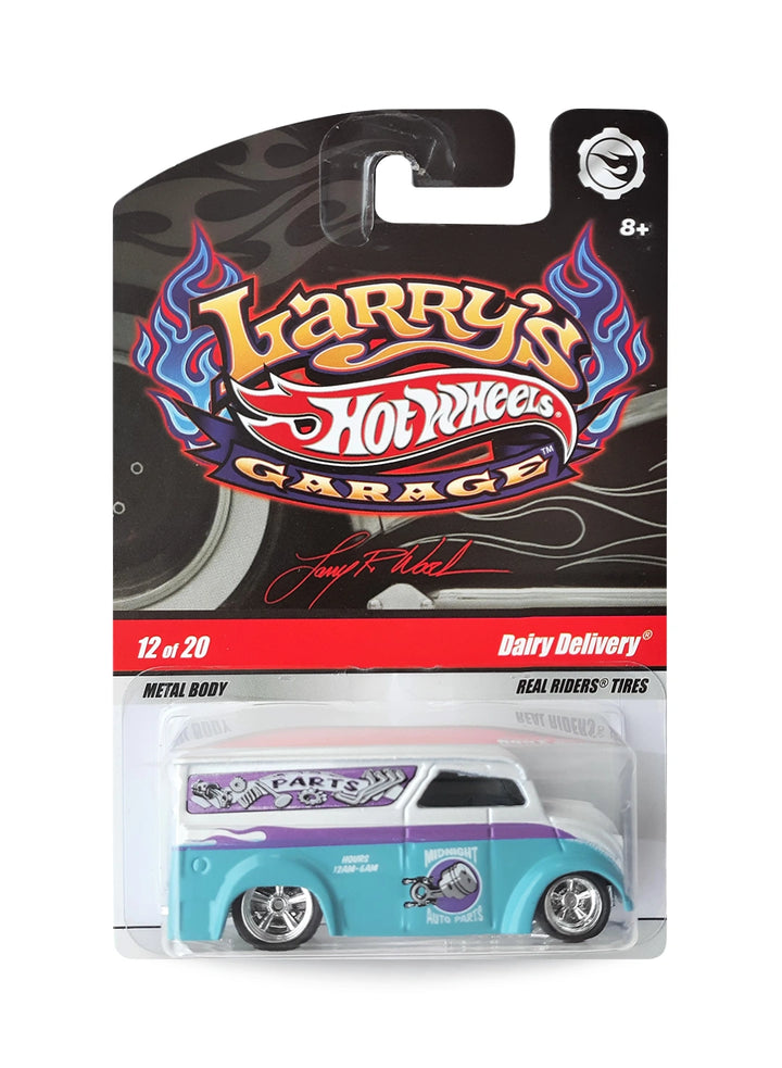 Hot Wheels Larry's Garage 2009 Dairy Delivery 1:64 – White & Turquoise