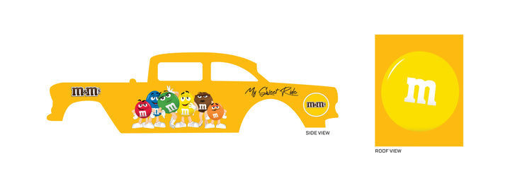 Yellow M&M Toy Vehicle Decals