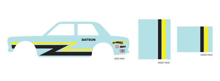 Yellow & Black Lines 01 Toy Car Sticker Design