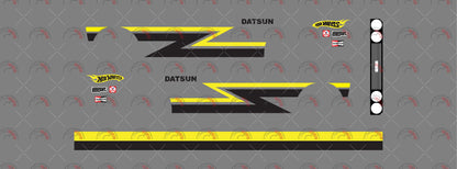 Yellow & Black Lines Toy Car Sticker Design